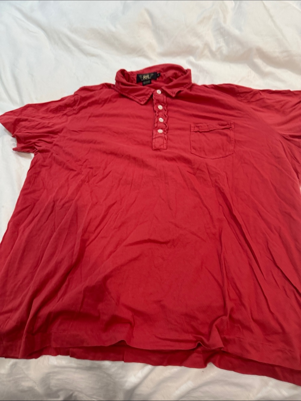 Ralph Lauren Double RL Red Polo with Chest Pocket